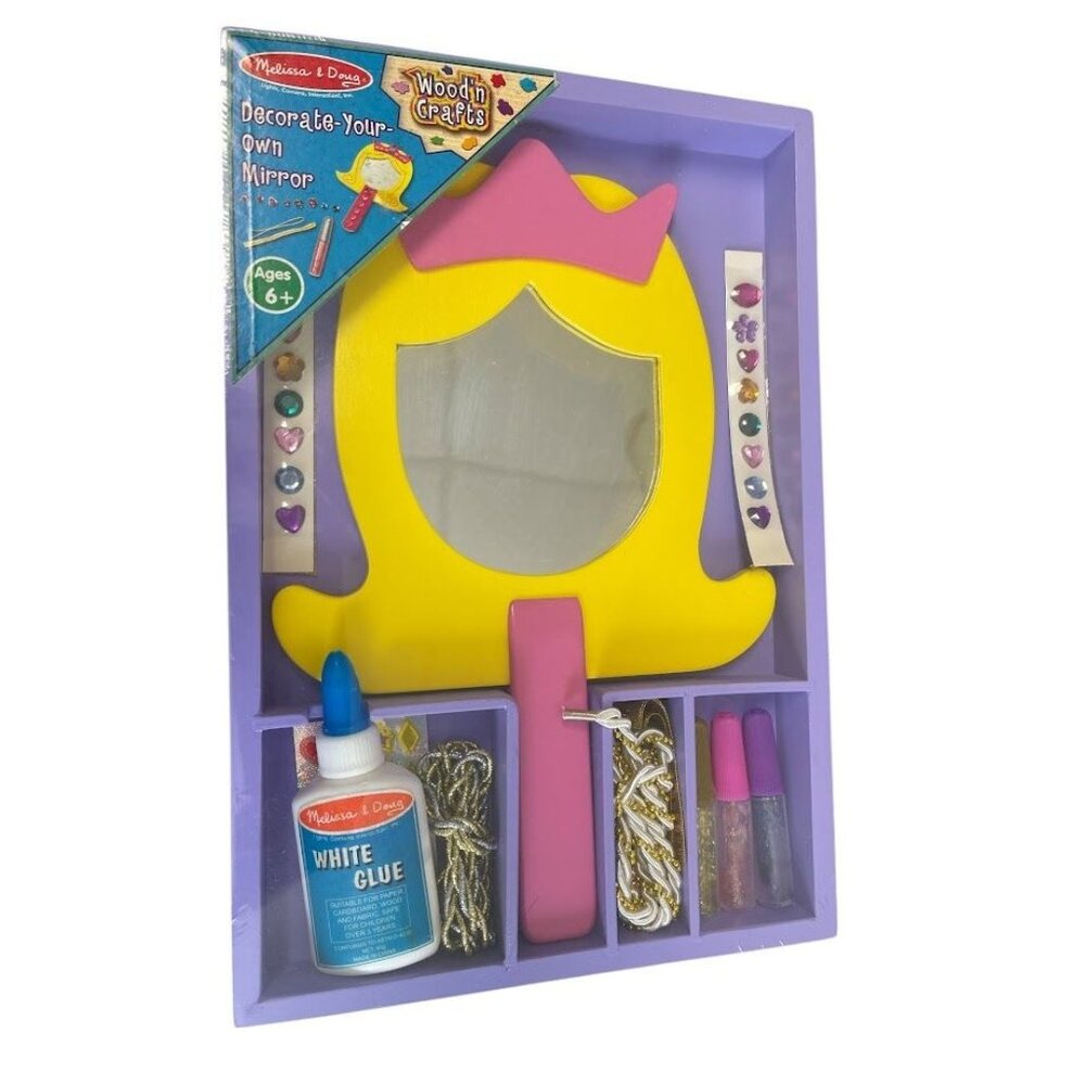 Melissa & Doug Wood Crafts Decorate-Your-Own Mirror Kit Creative Kids Art Projec